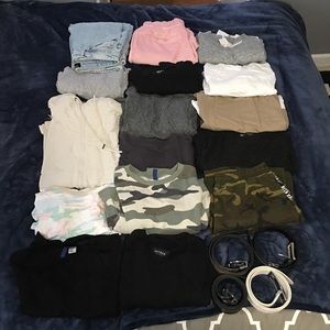 Men’s T shirt Jacket Belt BUNDLE Sz S-M